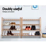 Artiss Bamboo Shoe Rack Organiser Wooden Stand Shelf 4 Tiers Shelves