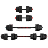 40KG 2-in-1 Dumbbell Barbell Set Adjustable Dumbbells Weights Home Gym Fitness