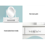 Artiss 4 Drawer Dressing Table with Mirror - White