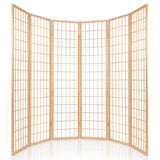 Artiss 6 Panel Room Divider Privacy Screen Foldable Pine Wood Stand Natural