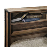 4 Pieces Storage Bedroom Suite with Particle Board Contraction and Metal Legs Queen Size Oak Colour Bed, Bedside Table & Tallboy