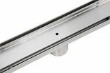 800mm Tile Insert Shower Bathroom Stainless Steel Grate Drain w/Centre outlet Floor Waste