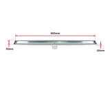 800mm Tile Insert Shower Bathroom Stainless Steel Grate Drain w/Centre outlet Floor Waste