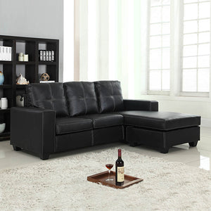 3 Seater sofa Black Color Lounge Set for Living Room Couch with Chaise