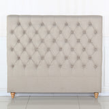 Bed Head King Size French Provincial Headboard Upholsterd Fabric Beige