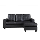 3 Seater sofa Black Color Lounge Set for Living Room Couch with Chaise