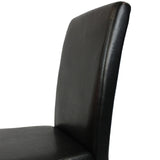 2x Wooden Frame Black Leatherette Dining Chairs with Solid Pine Legs