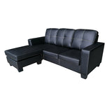 3 Seater sofa Black Color Lounge Set for Living Room Couch with Chaise