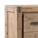 Tallboy with 4 Storage Drawers Assembled in Oak Colour Solid Wooden