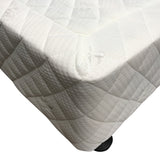 Mattress Base Ensemble Queen Size Solid Wooden Slat in White with Removable Cover