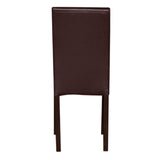 2x Wooden Frame Brown Leatherette Dining Chairs with Solid Pine Legs