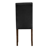 2x Wooden Frame Black Leatherette Dining Chairs with Solid Pine Legs