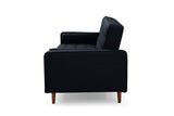 Sofa Bed 3 Seater Button Tufted Lounge Set for Living Room Couch in Velvet Black Colour