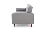 Sofa Bed 3 Seater Button Tufted Lounge Set for Living Room Couch in Fabric Grey Colour