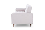 Sofa Bed 3 Seater Button Tufted Lounge Set for Living Room Couch in Fabric Beige Colour