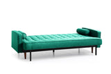 Sofa Bed 3 Seater Button Tufted Lounge Set for Living Room Couch in Velvet Green Colour