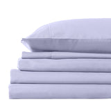 Royal Comfort 2000TC 3 Piece Fitted Sheet and Pillowcase Set Bamboo Cooling Queen Lilac Grey