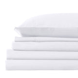 Royal Comfort 2000TC 3 Piece Fitted Sheet and Pillowcase Set Bamboo Cooling Queen White