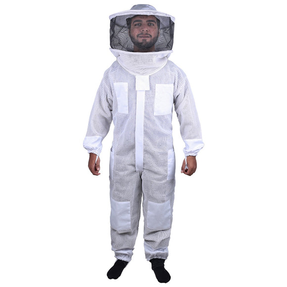 Beekeeping Bee Full Suit 3 Layer Mesh Ultra Cool Ventilated Round Head Beekeeping Protective Gear SIZE L