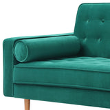 Sofa Bed 3 Seater Button Tufted Lounge Set for Living Room Couch in Velvet Green Colour