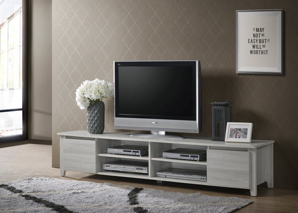 TV Stand Entertainment Unit 180cm In White Oak