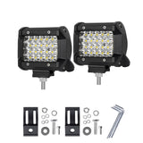 Pair 4 inch Spot LED Work Light Bar Philips Quad Row 4WD 4X4 Car Reverse Driving