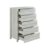 Alice 4 Pieces Bedroom Suite Natural Wood Like MDF Structure Queen Size White Ash Colour Bed, Bedside Table & Tallboy