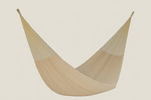 Single Size Mayan Legacy Cotton Mexican Hammock in Cream Colour