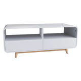 Merlin White Modern Retro Coffee Table with Push to Open Drawers