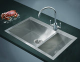 745x505mm Handmade Stainless Steel Topmount Kitchen Sink with Waste