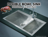 745x505mm Handmade Stainless Steel Topmount Kitchen Sink with Waste