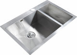 745x505mm Handmade Stainless Steel Topmount Kitchen Sink with Waste