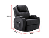 Massage Sofa Chair Recliner 360 Degree Swivel PU Leather Lounge 8 Point Heated