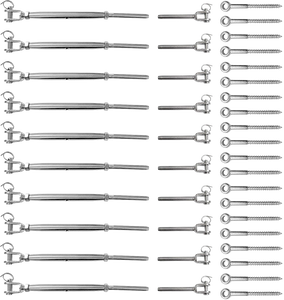 Stainless Steel Wire Rope DIY Balustrade Kit Jaw/Swage Fork Turnbuckle - 10 pack