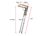 Deluxe Aluminium Attic Loft Ladder - 2700mm to 3050mm