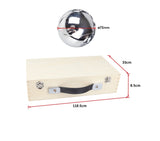 Deluxe Boules Bocce 8 Alloy Ball Set with Wooden Case