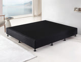 Palermo King Single Ensemble Bed Base Midnight Black Linen Fabric