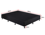 Palermo King Single Ensemble Bed Base Midnight Black Linen Fabric