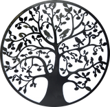 Black Tree of Life Wall Art Hanging Metal Iron Sculpture Garden 60cm