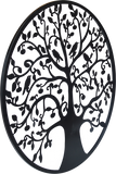 Black Tree of Life Wall Art Hanging Metal Iron Sculpture Garden 60cm