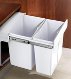 Pull Out Bin Kitchen Double Dual Slide Garbage Rubbish Waste 10L+20L