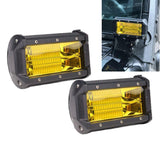 2x 5inch Flood LED Light Bar Offroad Boat Work Driving Fog Lamp Truck Yellow