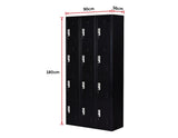 12 Door Locker - Office/Gym - Black