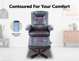 PU Leather Massage Chair Recliner Ottoman Lounge Remote