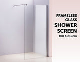 1000 x 2100mm Frameless 10mm Safety Glass Shower Screen