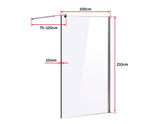 1000 x 2100mm Frameless 10mm Safety Glass Shower Screen