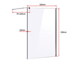 1200 x 2100mm Frameless 10mm Safety Glass Shower Screen