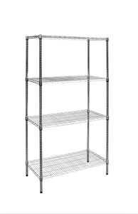 Modular Chrome Wire Storage Shelf 900 x 450 x 1800 Steel Shelving