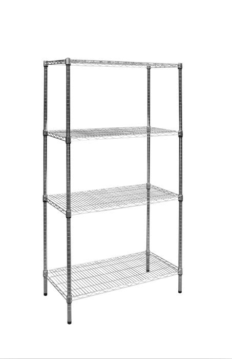 Modular Chrome Wire Storage Shelf 900 x 450 x 1800 Steel Shelving