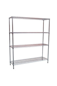 Modular Chrome Wire Storage Shelf 1500 x 450 x 1800 Steel Shelving